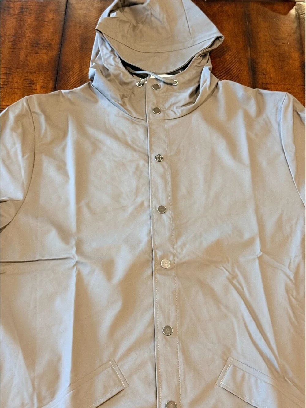 RAINS Jacket W3 Grey  Waterproof Hooded Rain Jacket Unisex XL NWT